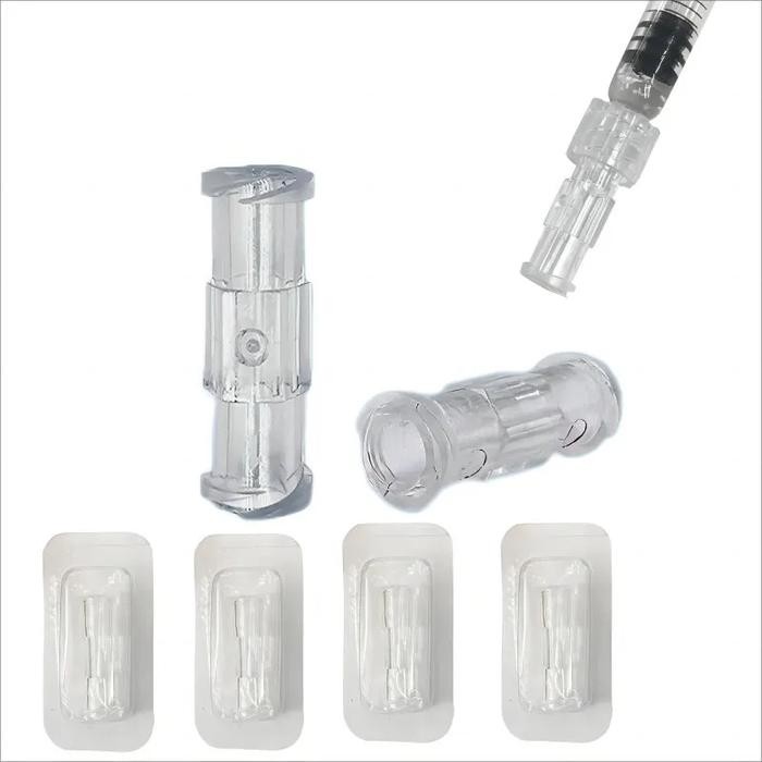 Sterile Luer Lock Syringe Connector Medical Transparent Double Helix Coupler Drug Guide Dissable