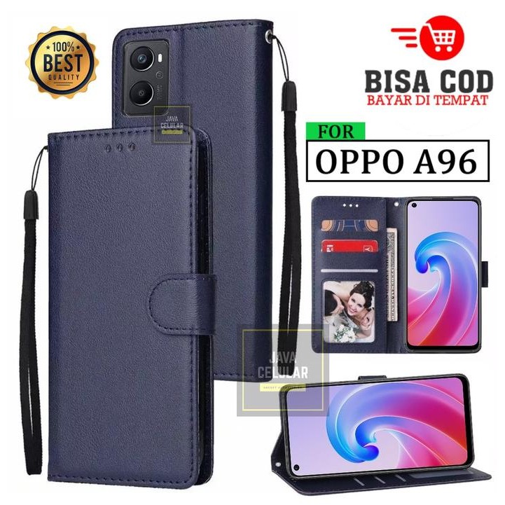 New Oppo A96 Case Wallet Kulit Casing Dompet Case Wallet Leather Flip