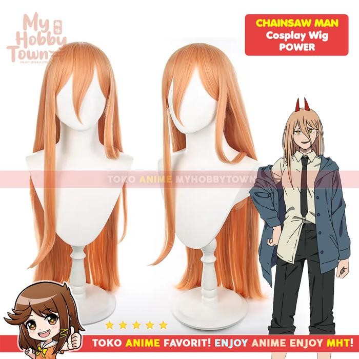 Wig Cosplay Anime Chainsaw Man : Power Rambut Palsu