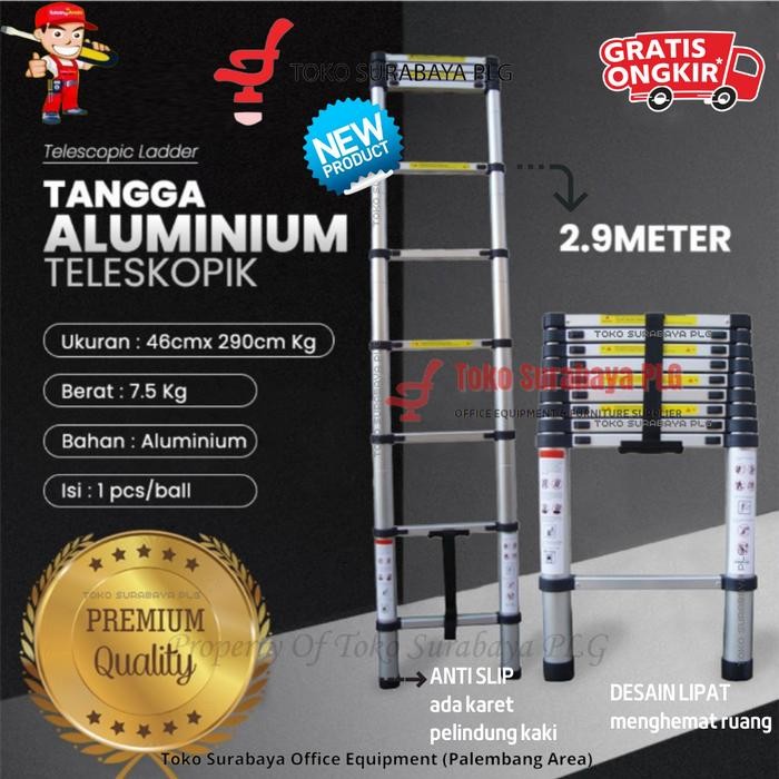 

Terlaris Tangga Teleskopik Aluminium Single 290 Cm Lipat Tangga Serbaguna 2.9 M