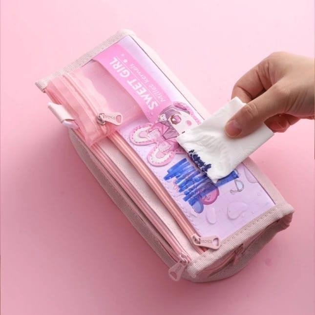 

K004 Kotak Pensil Ala Korean Student Motif Kartun Lucu / Tempat Pensil Karakter Kartun