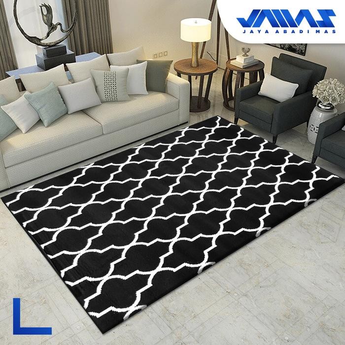 Karpet PP Rugs MONOKROM Hitam Putih 160x210cm