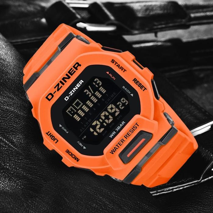 Jam Tangan Cowok D-Ziner 8312 Tali Karet Digital Original Cowok