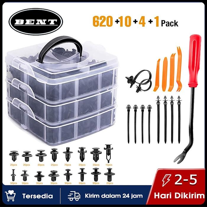 620PcsKlip Bumper Mobil/Universal Baut Rivet Clip Plastik Kancing Pengikat Body Frame & Bumpers