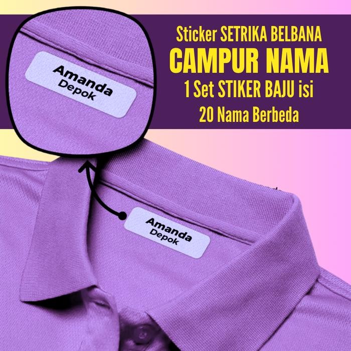

Label Nama Sticker Cetak Stiker Setrika Baju Campur Banyak Nama 1 Kelas Grup Seragam Perlengkapan