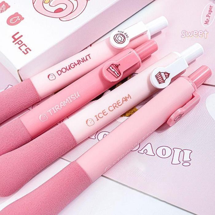 

Winzige Pulpen Aesthetic Pink Pena Gel Pen Lucu Retractable Bolpointinta Hitam 0.5Mm Alat Sekolah