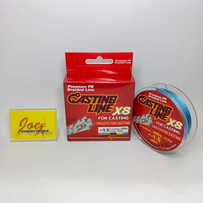 CASTING LINE X8 PE#1,5 - 34LB MULTICOLOUR BENANG PANCING SENAR PE