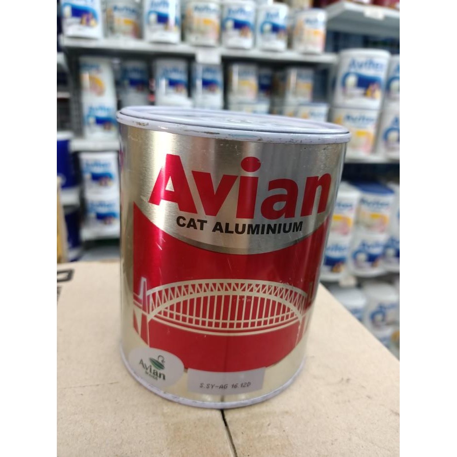 BEST SELLER AVIAN CAT MINYAK ALUMINIUM 1 KG / 0.75 Liter BRONZE PERAK SILVER PAINT