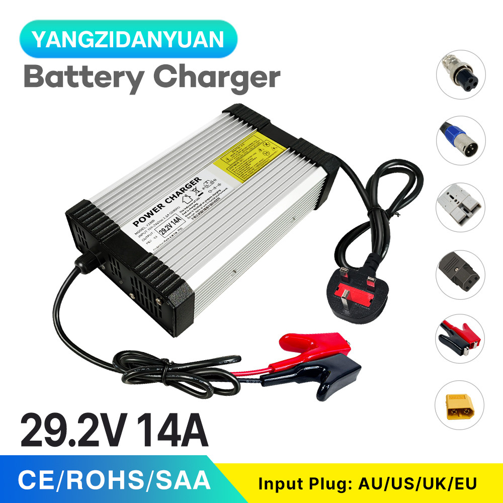 29.2V 14A Aluminum Lifepo4  battery charger for 8S 24V battery pack