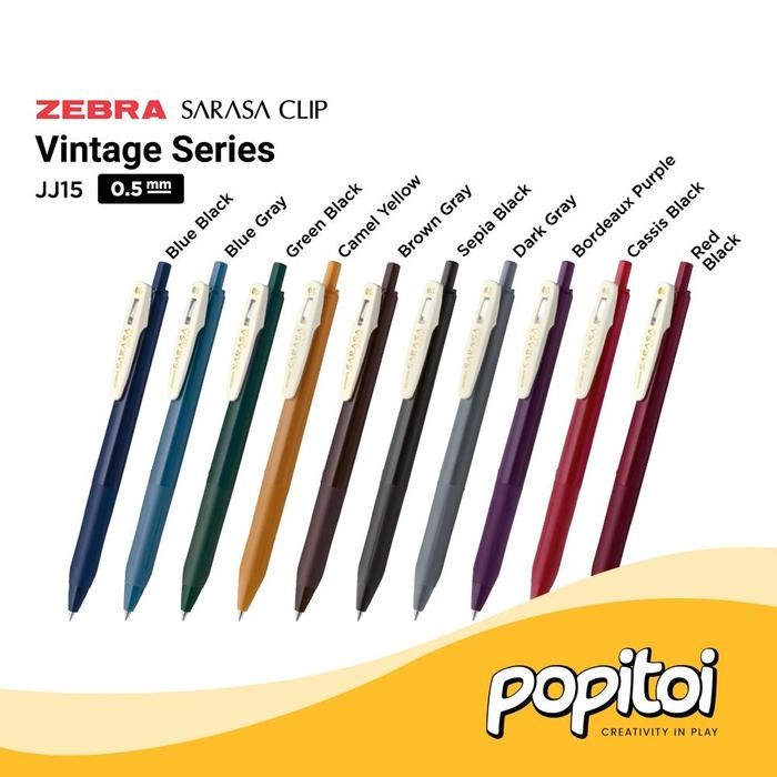 

FLASH SALE ZEBRA SARASA CLIP JJ15 GEL PEN 0.5 MM VINTAGE SERIES BOLPEN PULPEN WARNA WARNI