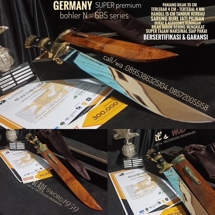 PISGOLSEM GERMANY SUPER PREMIUM BOHLER N 695 SERIES BERSERTIFIKASI & GARANSI BONUS UKIR NAMA +