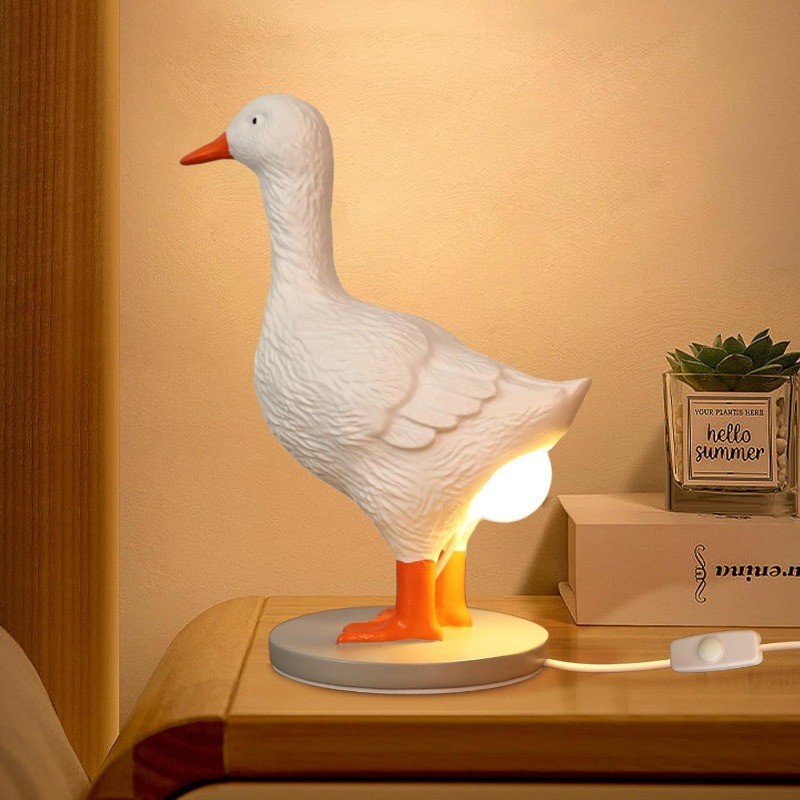 Duck Laying Egg Lamp Resin Ornament Duck Night Light Table Lamp Warm