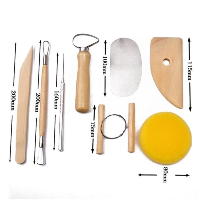 8Pcs Pottery Clay Tool Set Pottery Ukiran Kayu Tembikar Tanah Liat