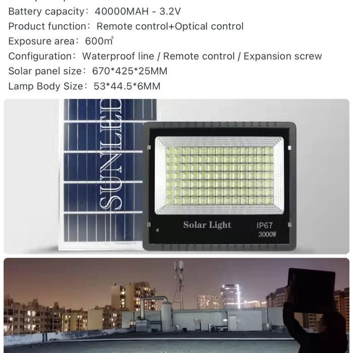 Lampu Sorot Tembak Led Solar Panel 1000W 1000 Watt Tenaga Surya
