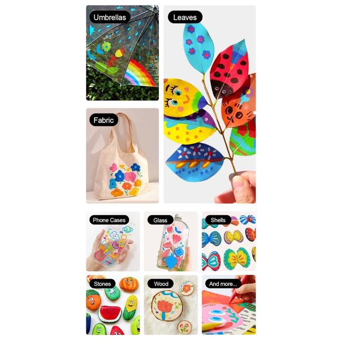 

Malotoys - Mideer Acrylic Marker Spidol Akrilik Lembut Ultra Soft Nib 6 12 Pcs Warna Colors Spidol