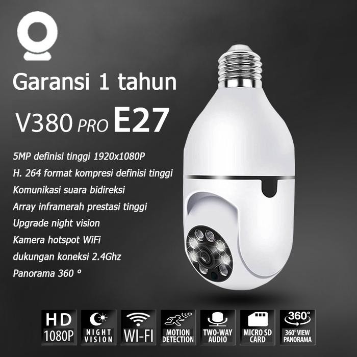 CCTV Kamera v380 pro Kamera tanpa kabel 360 panoramik cctv mini lewat hp jarak jauh cctv pantau