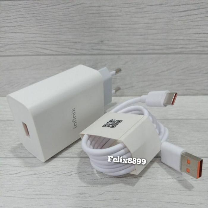 (Expert) Charger infinix Original 33W Type C Fast Charging Infinix Note 8 -