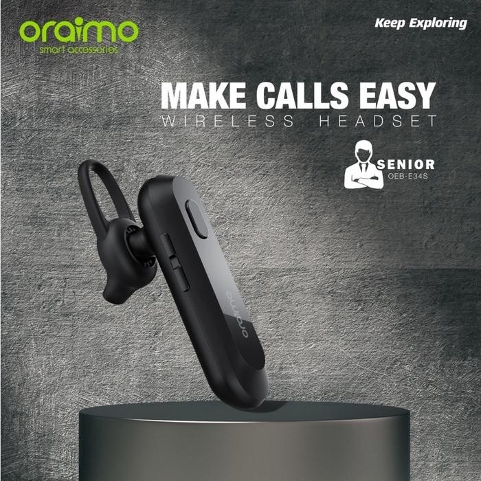 (Expert) Oraimo Senior Talking Bluetooth Headset Wireless Earphone Handsfree