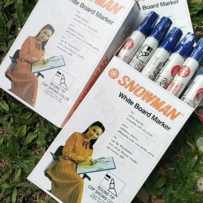 

Spidol snowman whiteboard BG12 warna biru isi 12 pcs