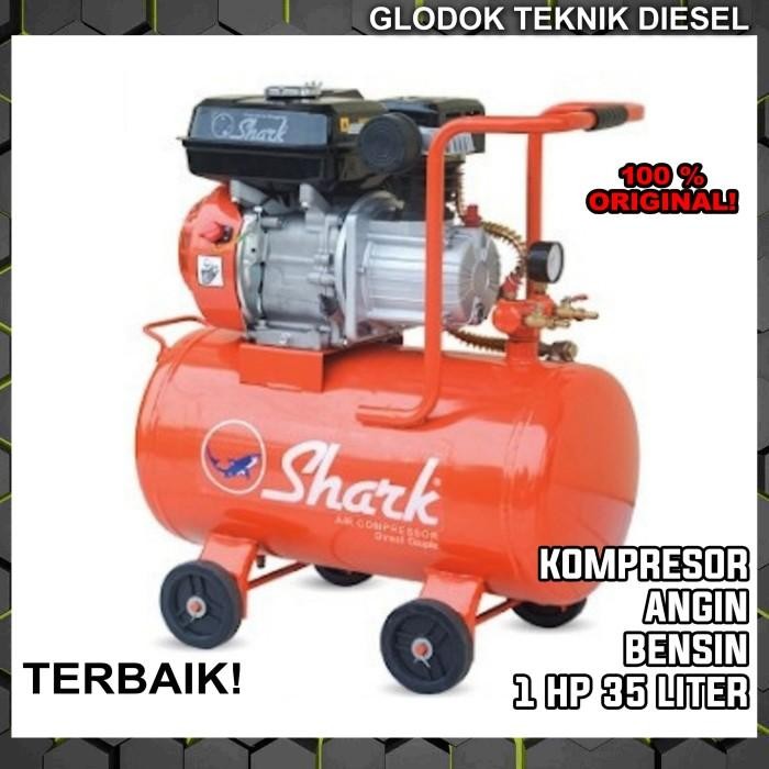 Cuci Gudang Shark Kompresor Angin Bensin 1 Hp 35 Liter Air Compressor Ez 1035 Ori