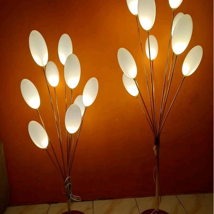 lampu standing oval/lampu standing estetik/lampu standing dekorasi/lampu telur bulat
