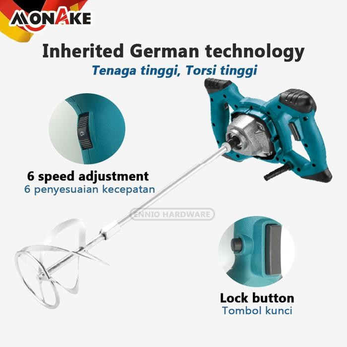 Mesin Pengaduk Cat / Paint Mixer / Electric Mixer MONAKE MK6116