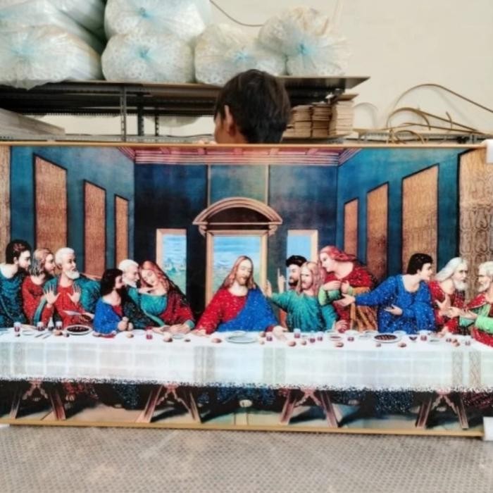 Lukisan Porcelain Painting Premium - Perjamuan Malam Terakhir / The Last Supper / Tuhan Yesus