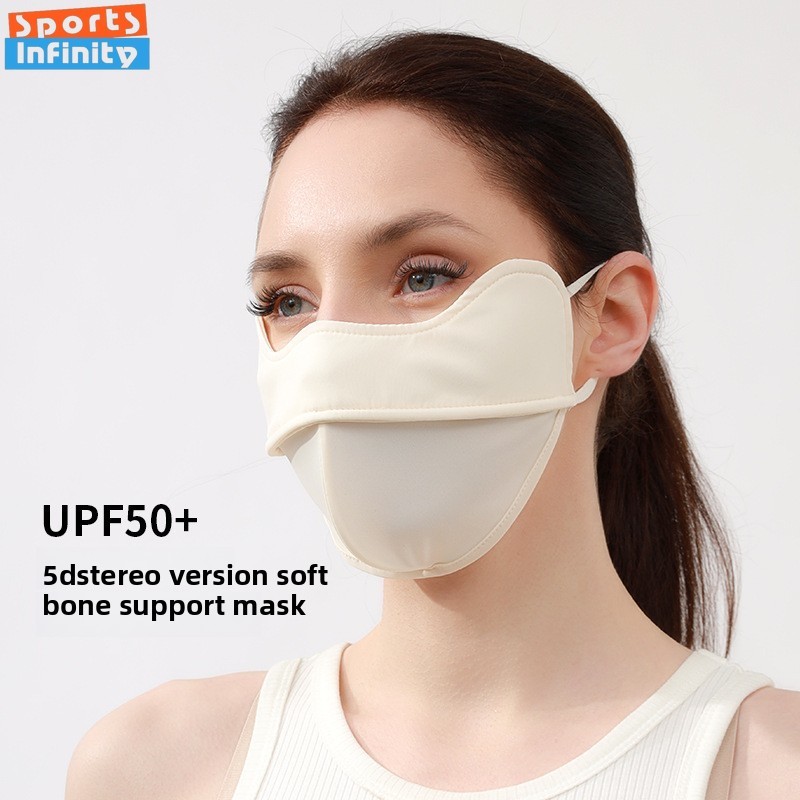 Summer Ice Silk UPF50 Sunscreen Mask Women Outdoor Sports Fitness Three-dimensional Breathable Mask