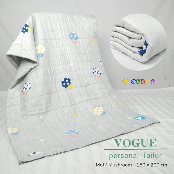 Selimut Traveling Katun Vogue 180x200 Cm Motif Keropi Hijau