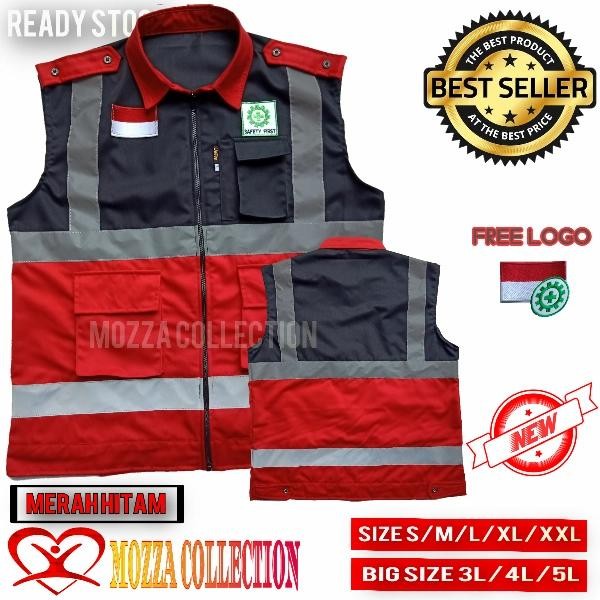 ROMPI SAFETY VEST SIZE MERAH HITAM