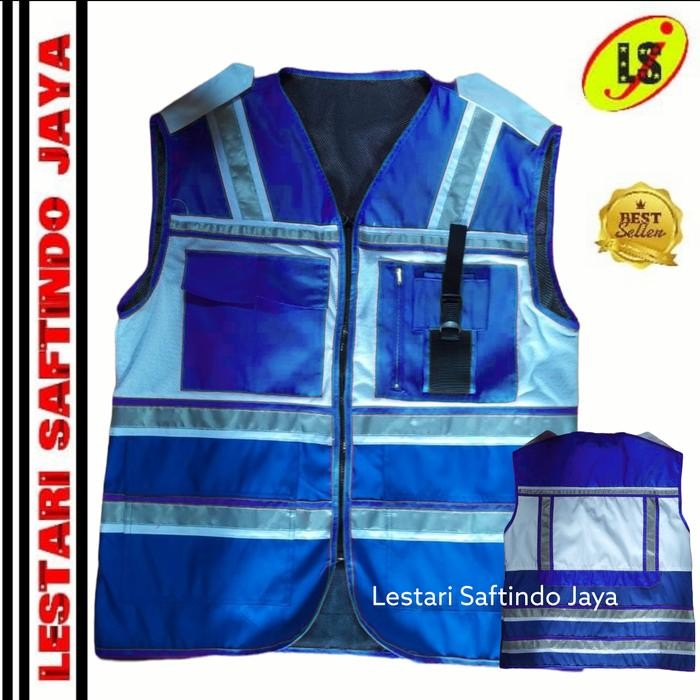 ROMPI SAFETY TERBARU /SAFETY VEST/ ROMPI KOMBINASI CUSTOM WARNA BIRU