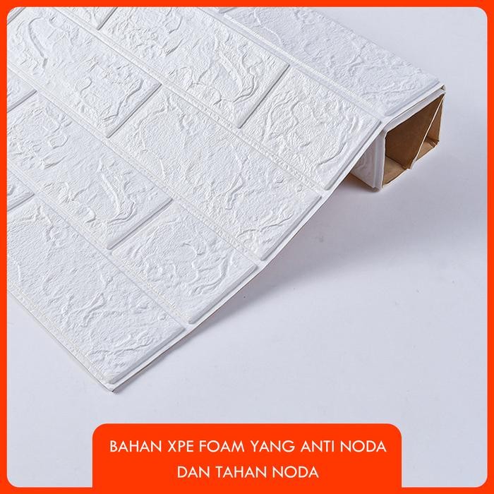 stoo [ISI 10 PCS] WALLPAPER 3D FOAM BATA WARNA 3D TEXTURE XPE FOAM WALLPAPER STICKER WALLFOAM 3D