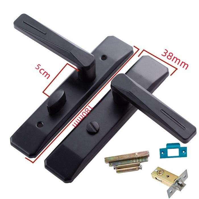 Aluminium Kunci Pintu SenyapKecil Fullset Handle Rumah/Kamar Minimalis Kunci Pintu Toilet Kamar