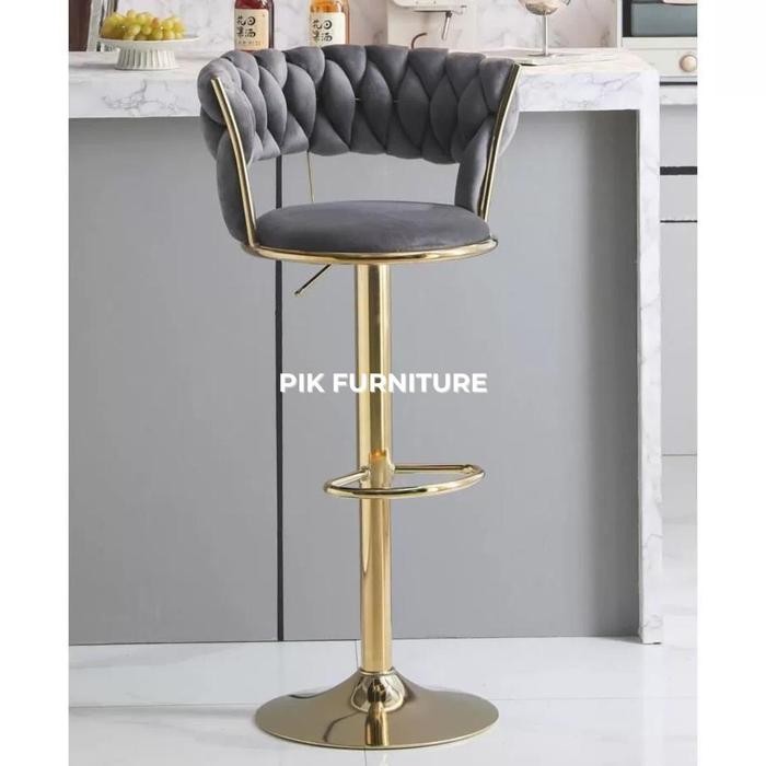 var KURSI BAR TINGGI BARSTOOL CAFE KURSI SALON HIDROLIK BANGKU BAR KAKI GOLD EMAS