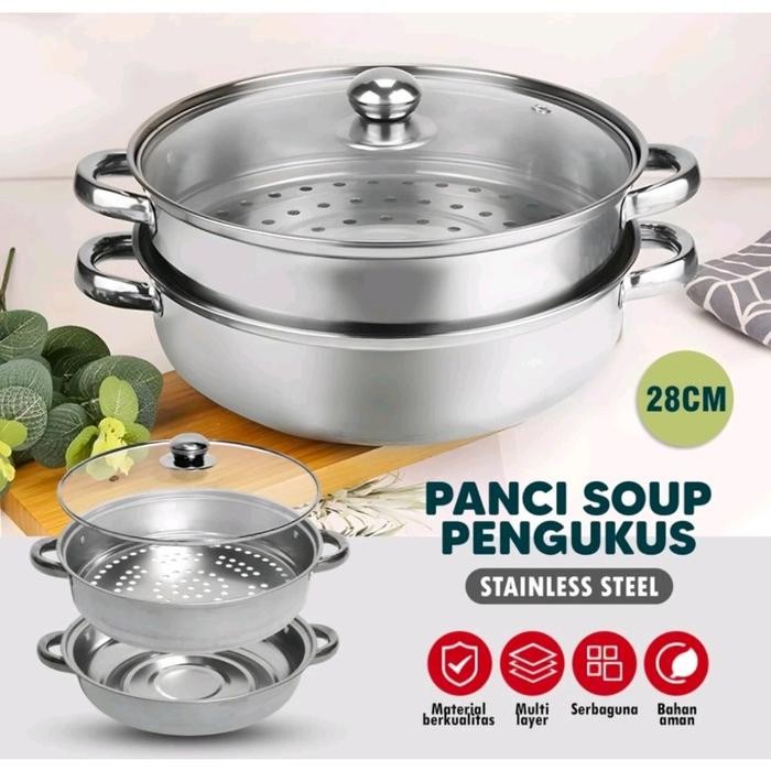 PREMIUM Panci kukus Kitchen Ware 28Cm / Panci dimsum / Panci steamer / Panci kukus dimsum / Panci 2
