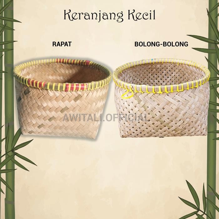 PREMIUM Keranjang Kecil Awitali Besek Anyaman Bambu Saringan Bambu