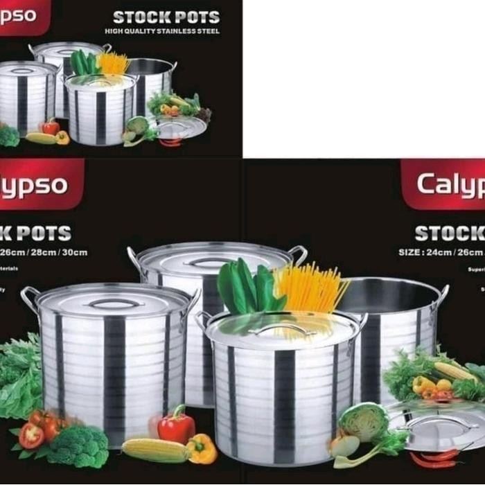 PREMIUM panci set calypso stainless panci kukus steamer calypso stockpot