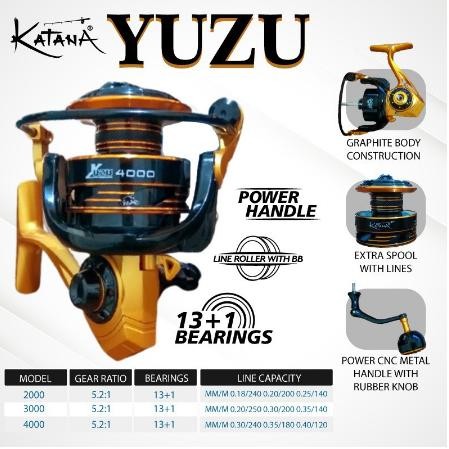 Reel spinning KATANA YUZU 1000 - 6000 power handle sahabat