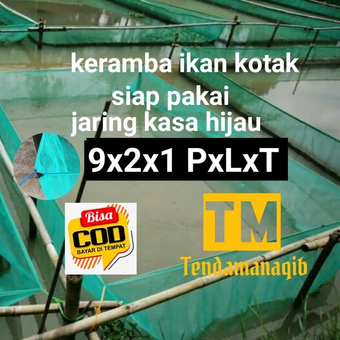 Hapa Keramba Ikan 9x2x1 Jaring Kasa Hijau