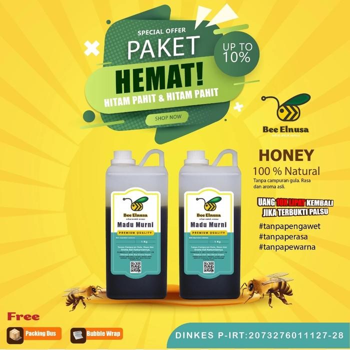 

Madu Hitam Pahit Paket Hemat/ Madu Asli/Madu Murni 2Kg