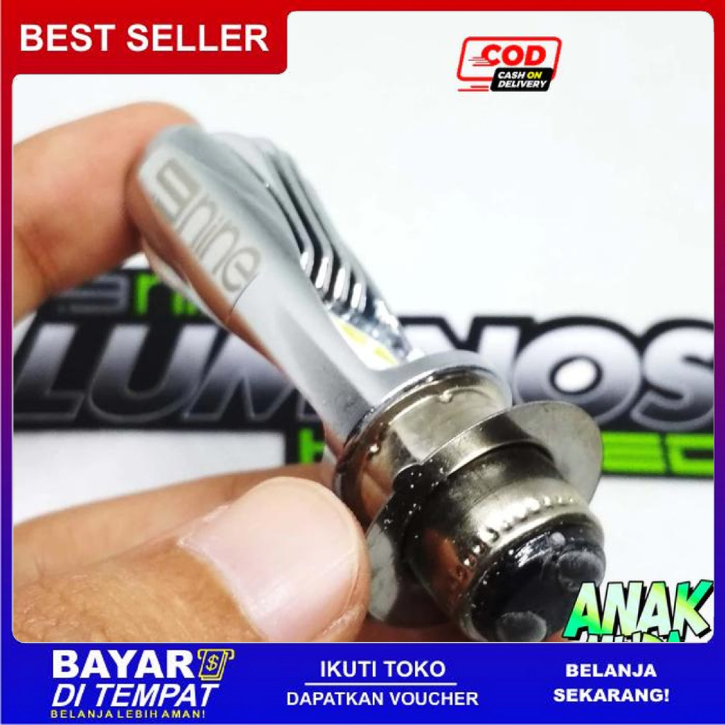 FREE ONGKIR LAMPU DEPAN MOTOR LAMPU UTAMA HEADLAMP H6 LED NINE LUMINOS ORIGINAL BEAT VARIO MIO