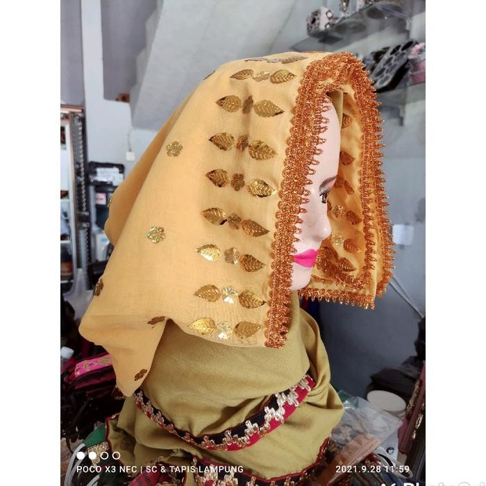 Ready Mantor Tuguk Maduaro Tutup Kepala Hiasan Kepala Tudung Pengantin Lampung Segiempat