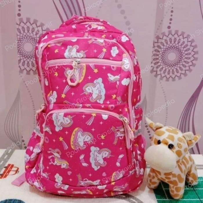 Tas Ransel Sekolah SD SMP SMA Tahan Air Anak Perempuan Waterproof 18