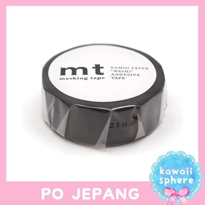 

TERBARU! MT Masking Tape Solid color Matte Black 15mm x 7m Washi Tape