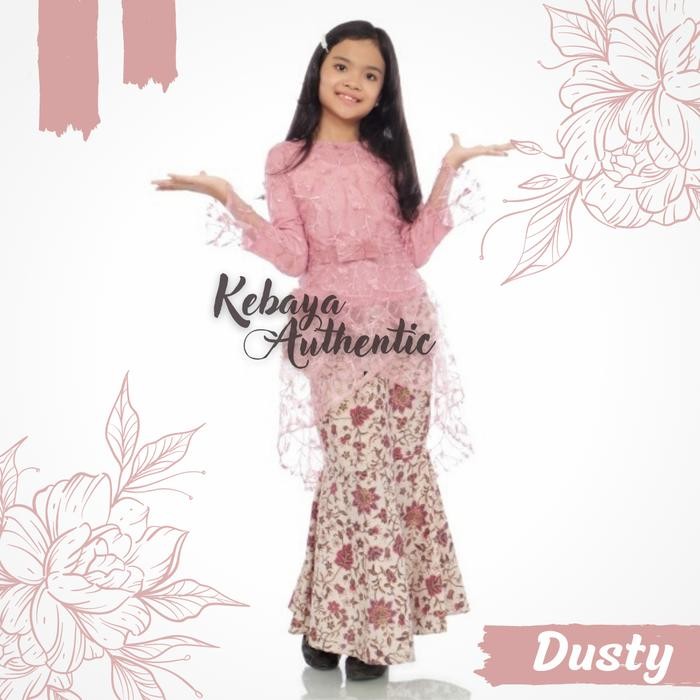 (Expert) Kebaya Anak Perempuan Modern 14 Tahun Set Brokat Mutiara SD SMP