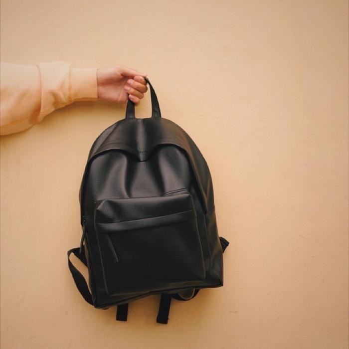 JTTOP" RANSEL TAS PRIA WANITA TOXI BACKPACK KULIT HITAM PUTIH - TGIF PROJECT