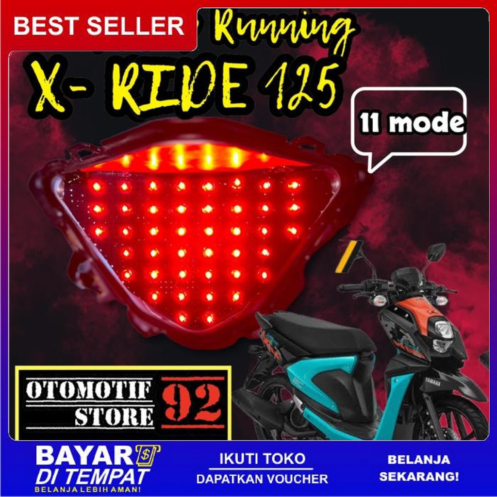 FREE ONGKIR STOPLAMP X RIDE 125 11 MODE OTOMATIS LAMPU MOTORCYCLE BISA COD