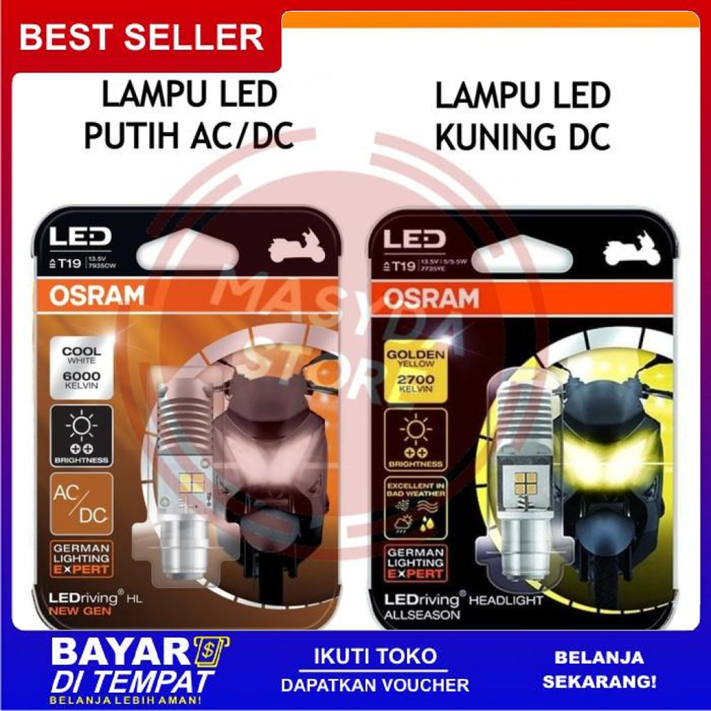 FREE ONGKIR LAMPU DEPAN MOTOR SUZUKI SKYWAVE LED OSRAM T19 BISA COD