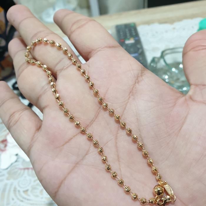 gelang kaki biji lada emas asli