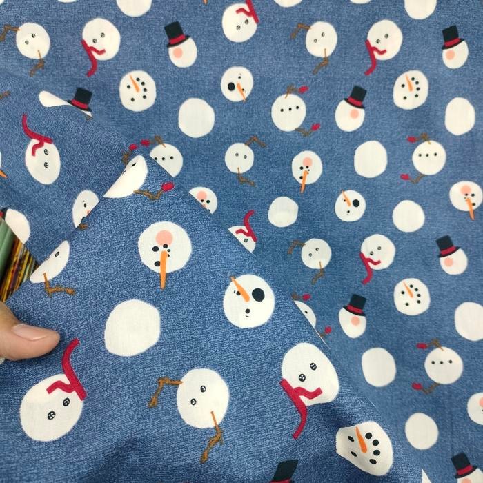 KATUN JEPANG MOTIF CHRISTMAS - KAIN KATUN NATAL - BAHAN KATUN TOKAI KODE 1436